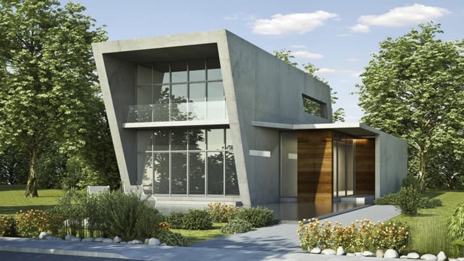 Fassadenvarianten, modernes Haus mit Betonfassade, Foto: KB3 / stock.adobe.com