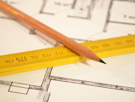 Laminat selbst verlegen, Bleistigt, Zollstock, Grundriss, Foto: Calado / fotolia.com
