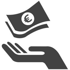 Pelletheizung, Hand, Geld, Förderungen, Icon: Piktochart