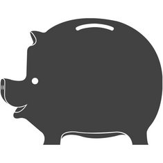 Pelletheizung, Sparschwein, finanzieller Vorteil, Icon: Piktochart