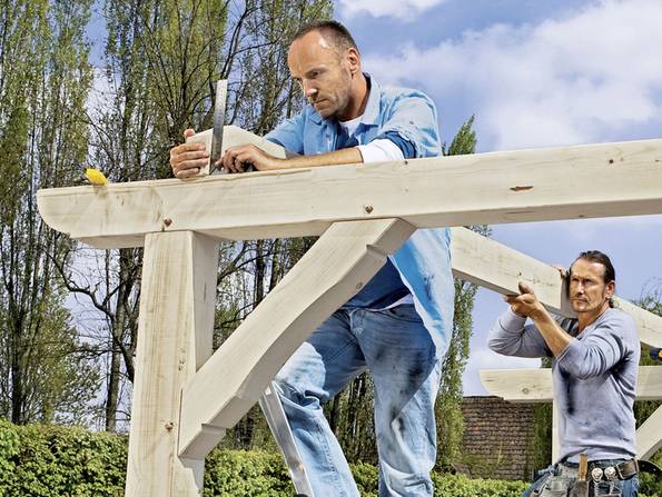 Terrassenueberdachung Strebe Hornbach Terrassenüberdachung, diy, Bausatz, Gartenüberdachung, Foto: Hornbach