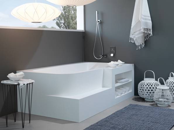 Badewanne, Material, Mineralwerkstoff Corian. Foto: Talsee