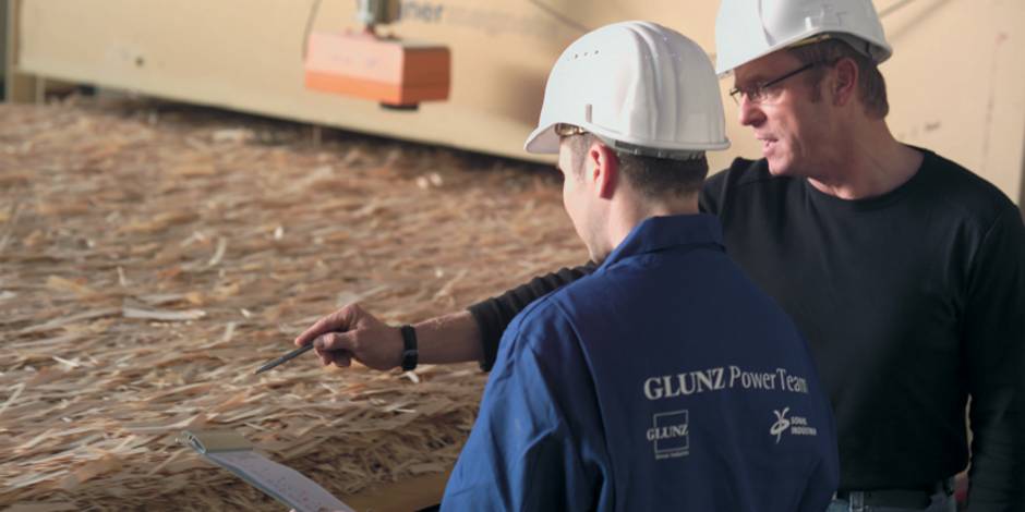 OSB-Platten, Holzwerkstoffplatten, Produktion, Herstellung, oriented straned board, Foto: Glunz AG