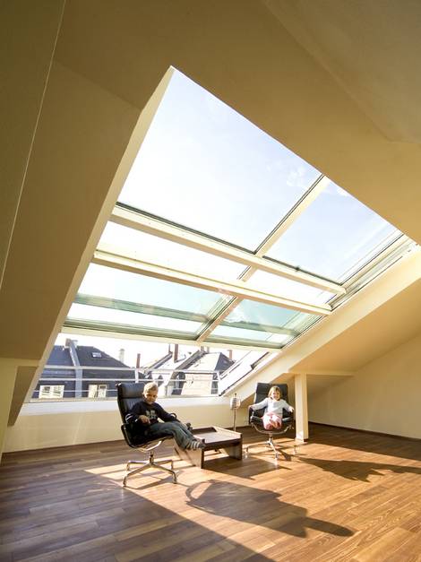 Dachausbau, Dach ausbauen, Dachgeschossausbau, Dachschiebefenster, Foto: Sunshine Wintergarten