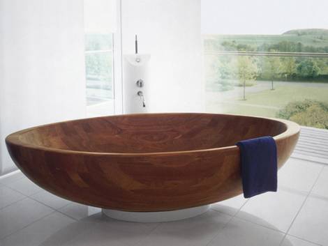 Badewanne, Material, Holz, Holzwanne. Foto: Top Impex